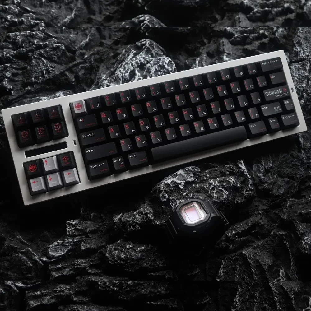 Arasaka-keycaps Anime Gaming Pbt Sublimação de Tintura Preto Vermelho Perfil Cereja Cbpk 2077 Keycap para Switch mx 143 Chaves - Imagem 2