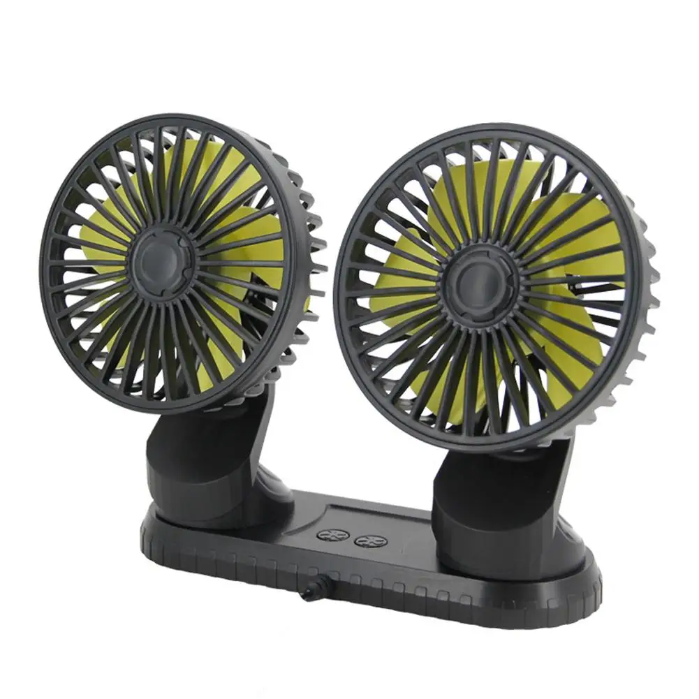 

Usb Vehicle Fan Dual Head Powerful 3-speed Adjustable Dashboard Air Outlet High Airflow Fan Car Summer Accessories