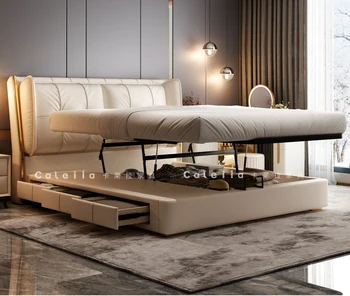 180x200cm twin bed with storage Headboard frames and bed bases Organizer furniture luxury king size bed full marriage bedrooms