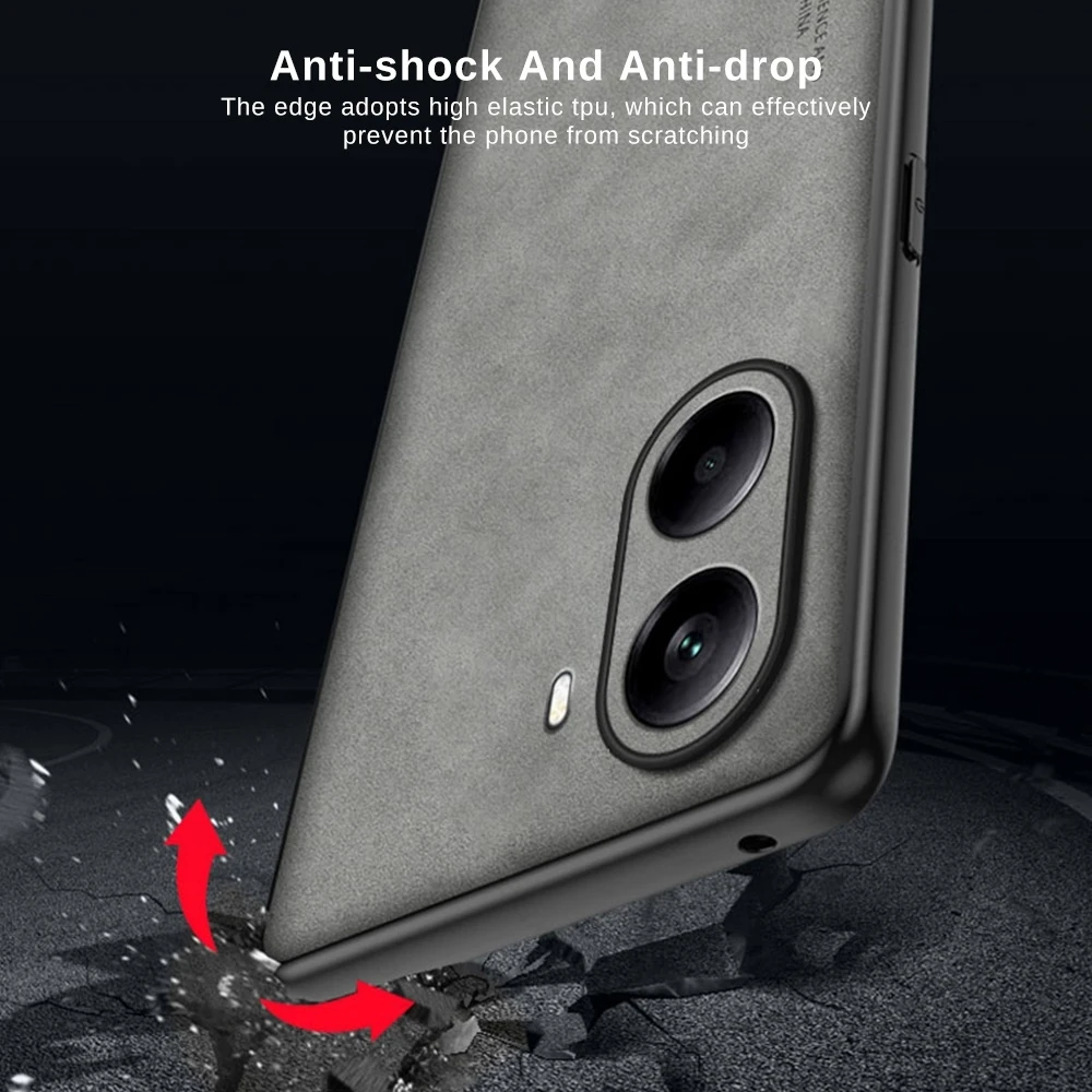 Sheepskin Leather Back Cover with TPU Soft Frame - Protective Case