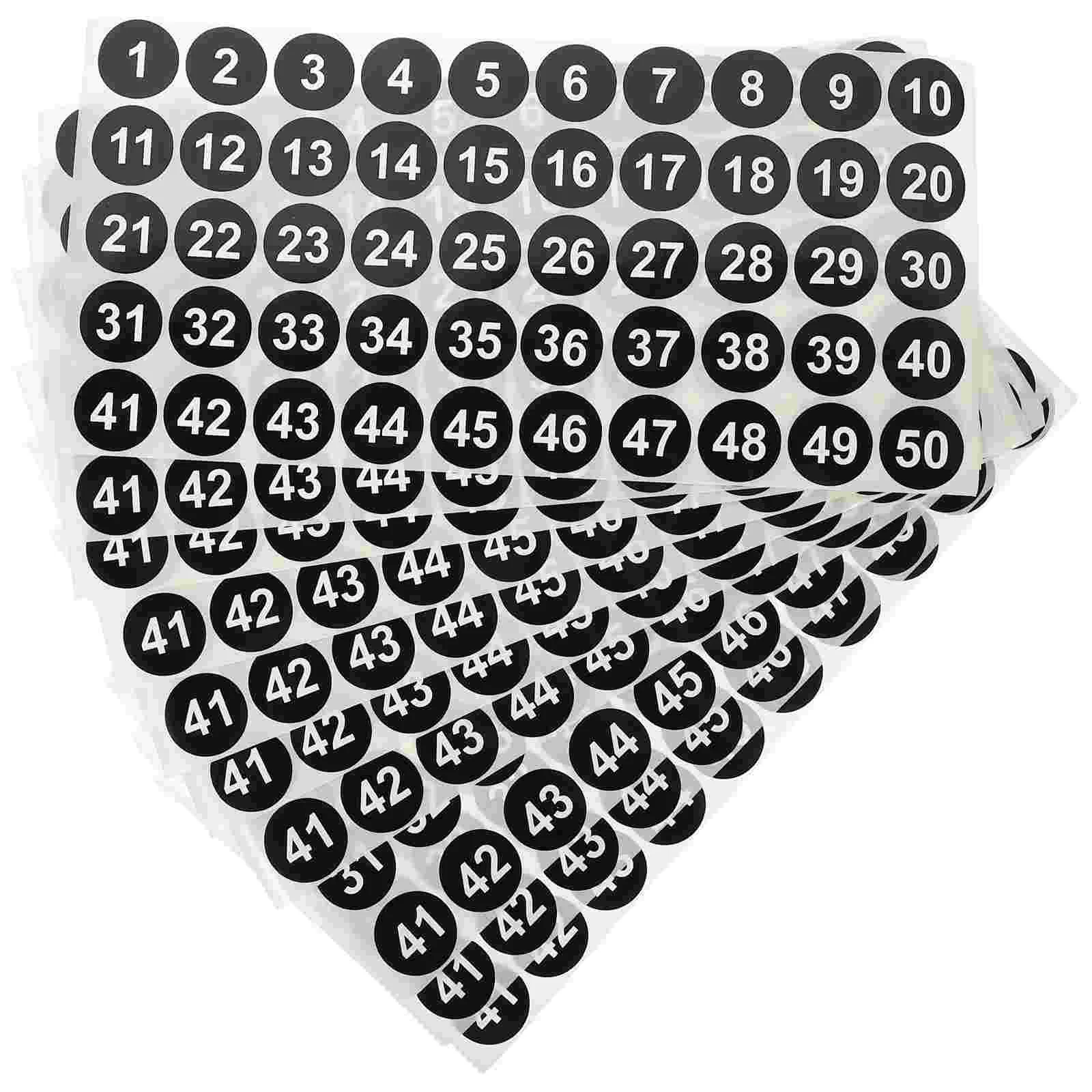 

10 Sheets Round Digital Sticker Waterproof Number Sticker Number Labels Stickers