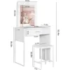 Vanity Makeup Desk with Mirror and Lights, Vanity Table and Chair Set, Brightness Adjustable, Small Dressers for Girls' Bedroom 3