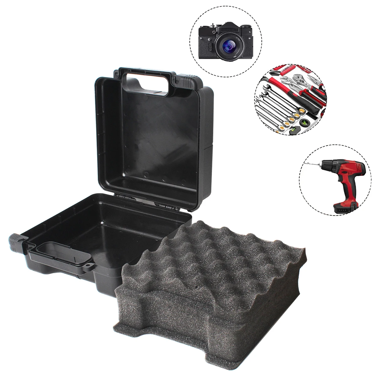 Storage Box Tool Bag Tool Case Tool Organizer Instrument Box Storage Case Tool Box Organizer Tool Box Heighten Carry Case Bag With pre-cut Sponge Storage Box Safety Protector 238x208x120MM