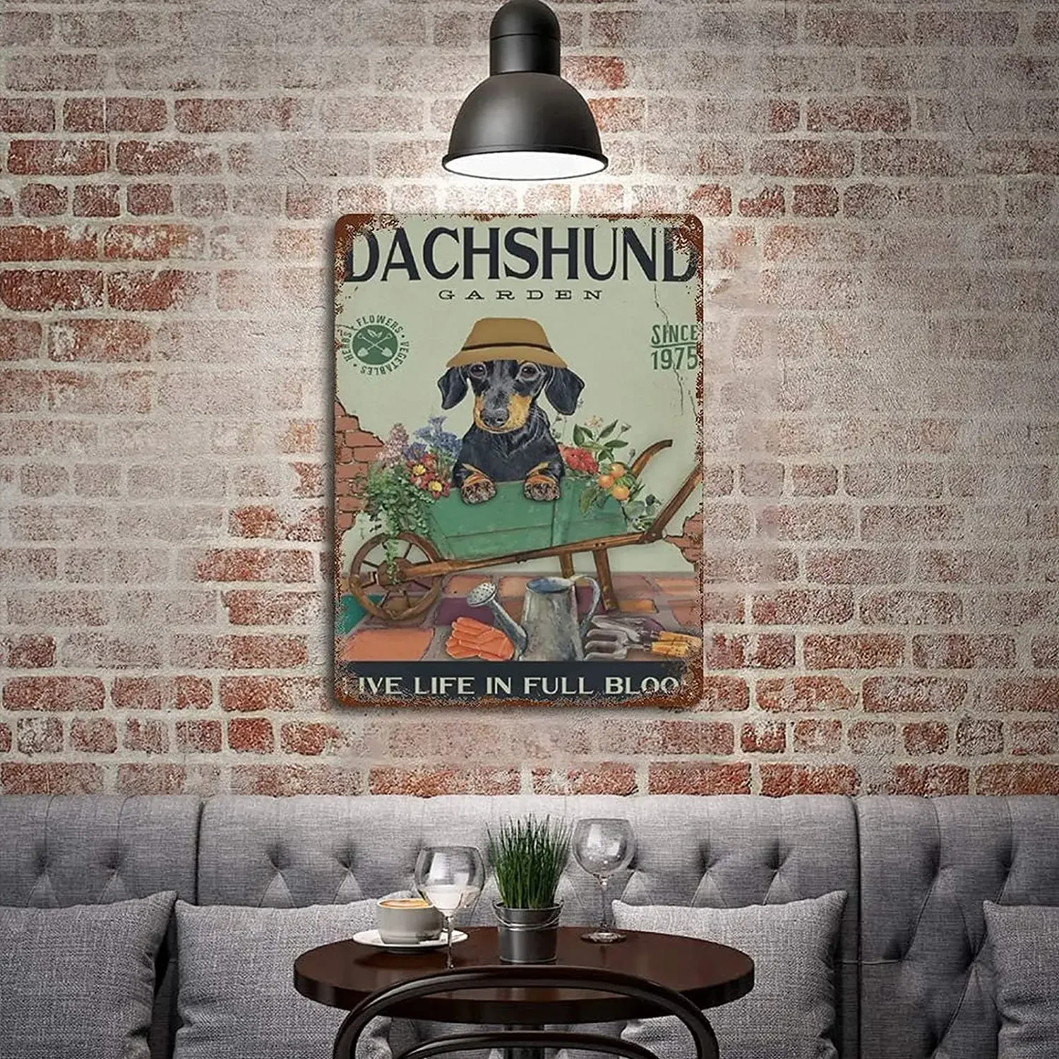 Vale La Pena Raccogliere Vintage Tin Sign Bassotto Garden - Wall Art Decor Metal Sign Movie Poster Home Garden Farm Garage Decoration