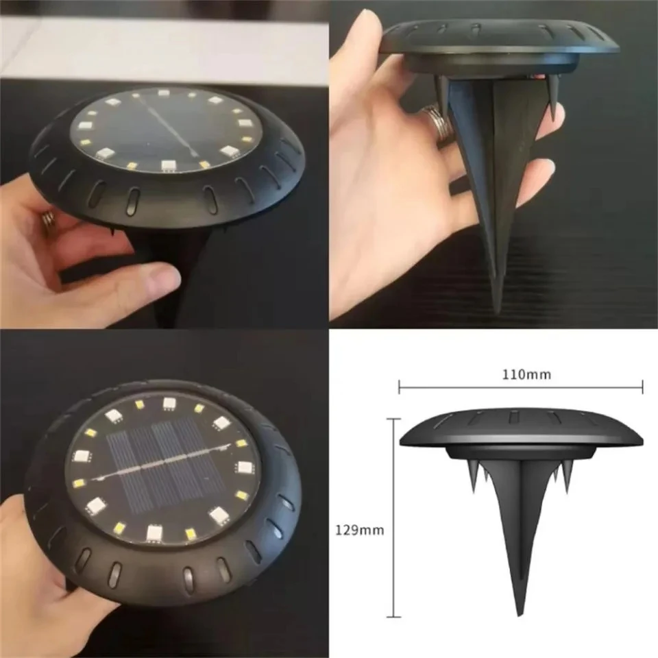 Garden Decoration Lamps IP44 Waterproof RGB Solar Buried Lawn Lamp Path Light Floor Energy Saving Outdoor Lamps & Lighting Decoration Park Landscape