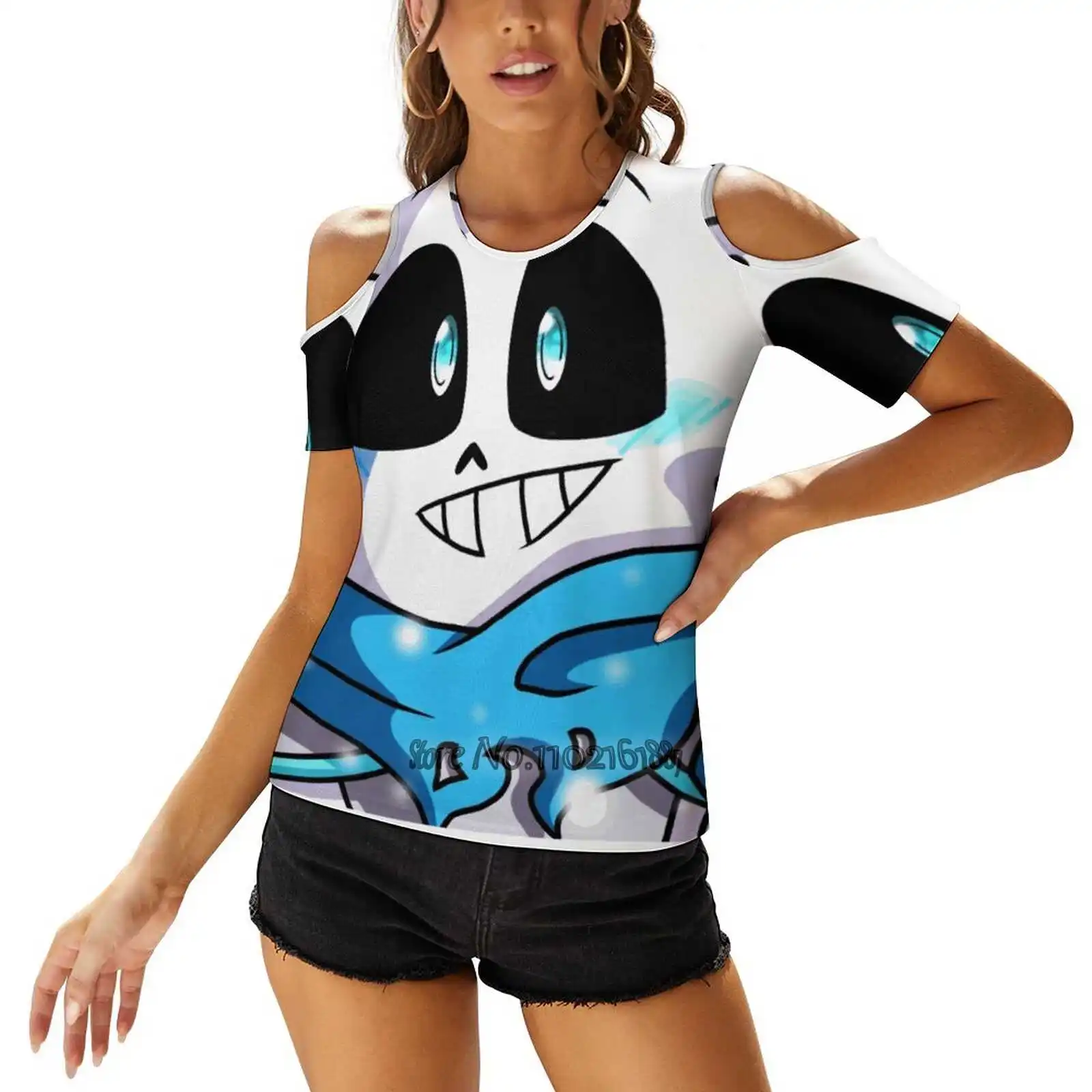 Undertale Ink Sans Women Print T-Shirt Summer Sexy Tops Streetwear T Shirt Coreano Top Undertale Ink Sans Undertale Ink Sans