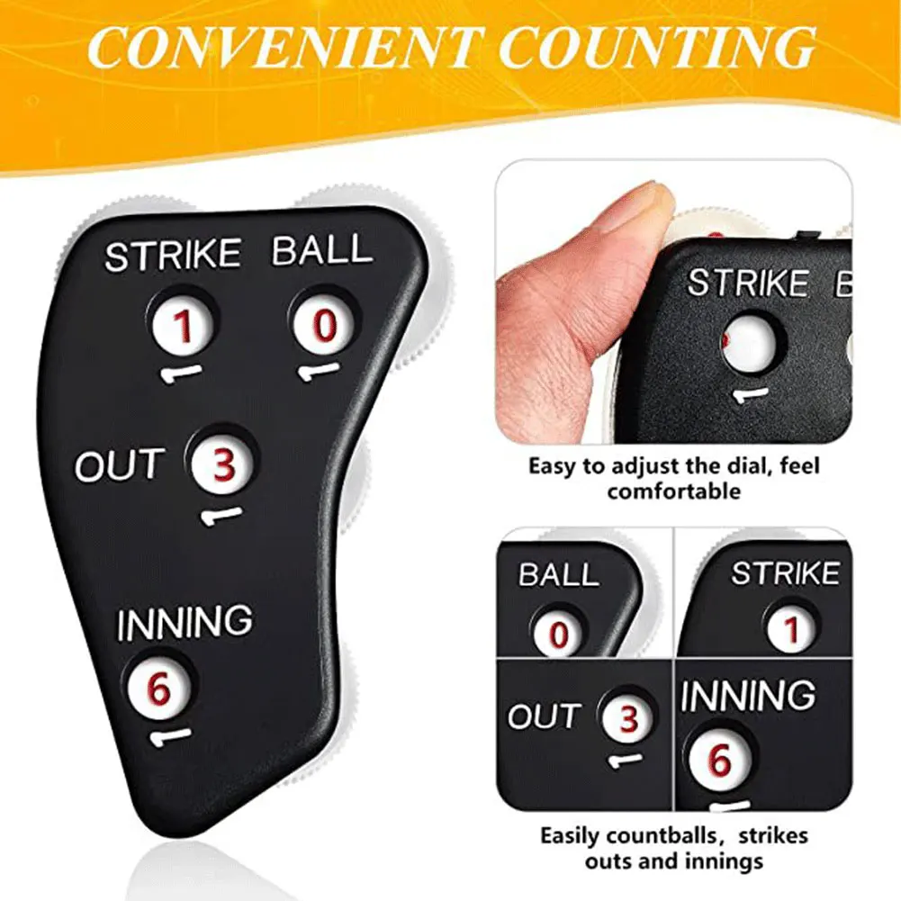 4 Wheel Baseball Counter Non-Slip Referee Counter Softball Umpire Indicator for Scorekeeper Recording Outs & Innings Balls