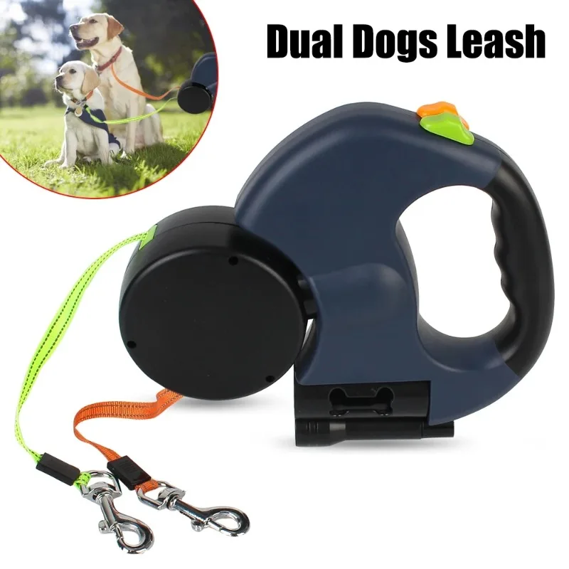 

Upgrade 3MLeash for Two Dogs Pet Double-headed Traction Rope Automatic One for Two Double-headed Dog Lead Dog Leash Dog Supplies