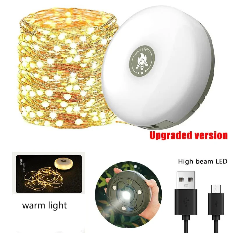 ตัวเลือกสินค้า 4-in-1 LED แคมป์ปิ้ง ไฟ LED ชาร์จ USB ได้ โคมไฟพกพา