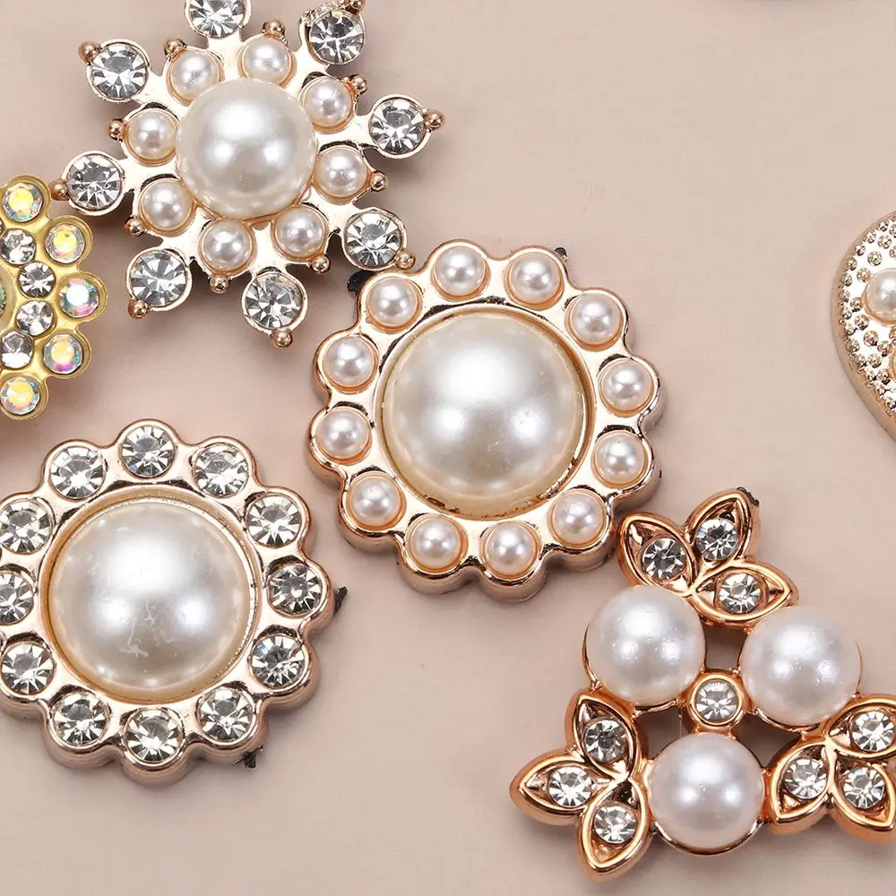 Rhinestone Pearl Buttons for Hairpins Decoration and Sewing