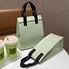 StoBag 10pcs Green Non-woven Insulation Tote Bag Portable Fabric for Food Drinks Package Keep Warm Cold Delivery Reusable Pouch 2