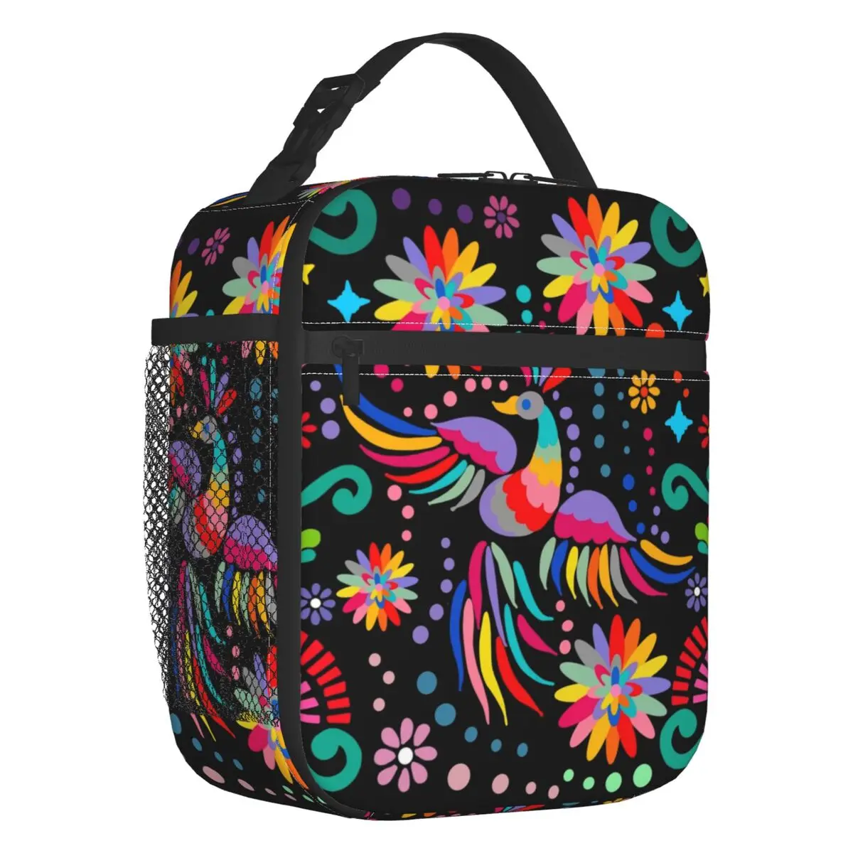 

Изготовленная на заказ Мексиканская Цветочная текстильная сумка для обеда, Женский Термоизолированный Ланч-бокс для взрослых и офиса