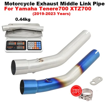 Motorcycle Exhaust Muffler Moto Modify 51mm Middle Link Pipe Slip On For YAMAHA Tenere700 Tenere 700 XTZ700 XTZ-700 2019 - 2023