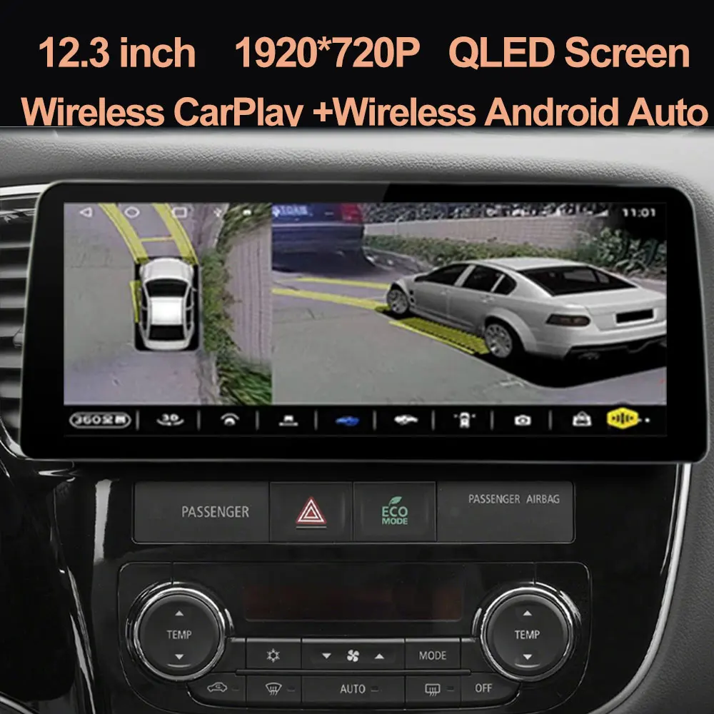 

For Mitsubishi Outlander 3 2012-2018 12.3" QLED Screen Radio Android Car Video Player Stereo Multimedia Carplay GPS Navigation