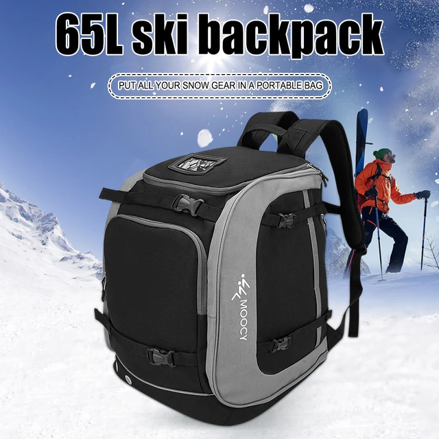 65L Ski Boot Backpack Large Capacity Oxford Cloth Helmet Clothing Rucksack  Boots Helmet Clothing Storage Bag