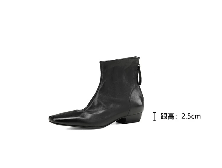 Italian Luxury Washed Genuine Leather French Fashion Ankle Boots Women Shoes High Top Heel 3CM Work Casual Autumn Winter Boots 2 S08f66f5cfd08411cbbeec54cc79d292aK