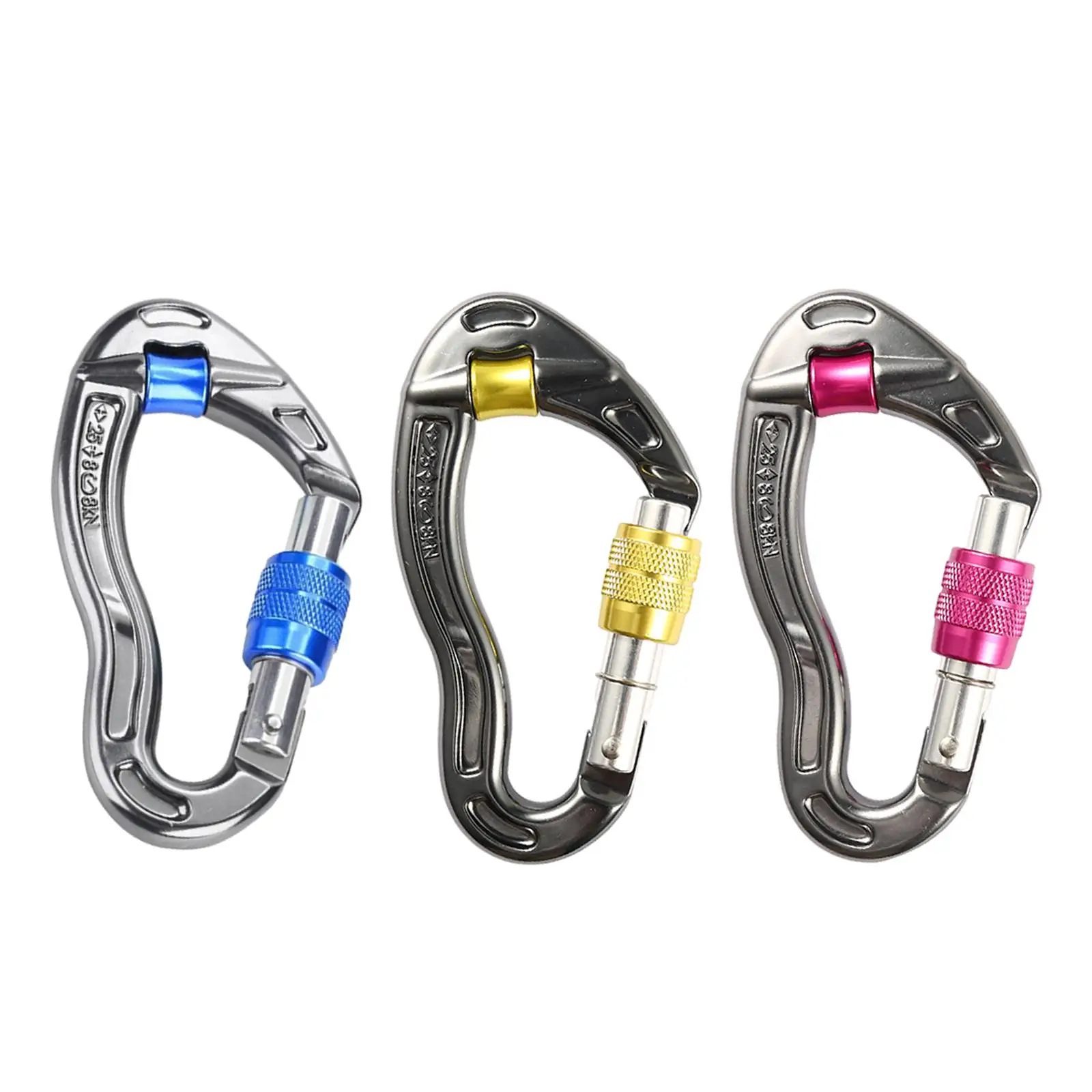 Rock Climbing Carabiner Equipment Lightweight Aluminum Alloy Locking Carabiner