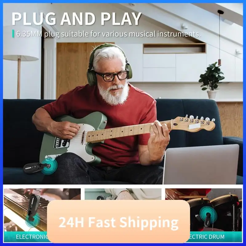 T30C New Wireless Guitar Receiver Transmitter UHF Guitar Pickup U Segment 30 Channels Musical Instrument Wireless Connection