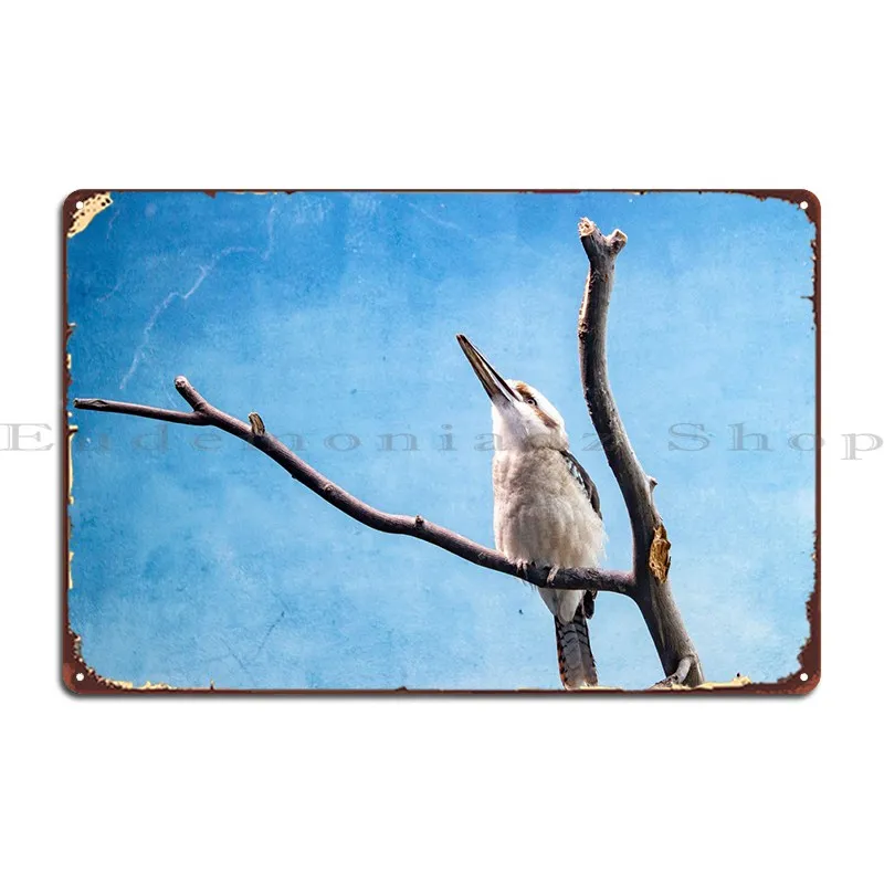 Tropical Bird On Blue Bac Targa In Metallo Home Garage Iron Custom Cinema Tin Sign Poster