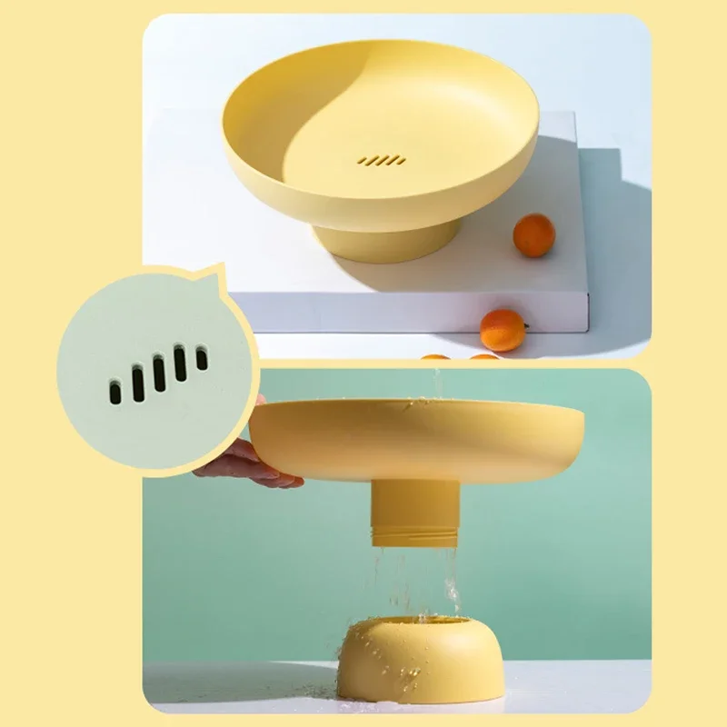 Nordic PP Fruit Storage Rack Removable Snack Tray Drainer Basket Candy Plate Home Organizer Kitchen Tool For Vegetable Cookies