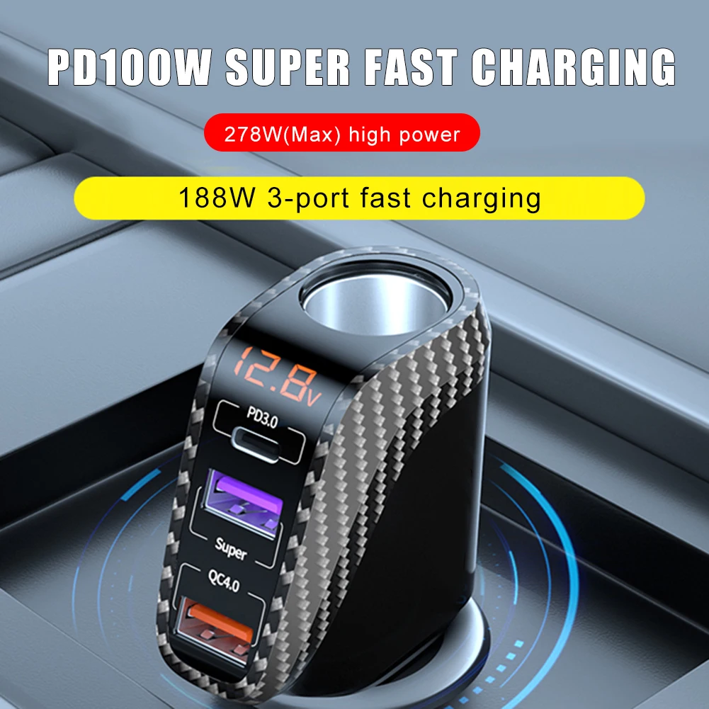 Chargeur Voiture Rétractable 4 En 1 66W, Câble Intégré, IPhone 16/15/14/13, IPad, S23 Label - Téléphonie