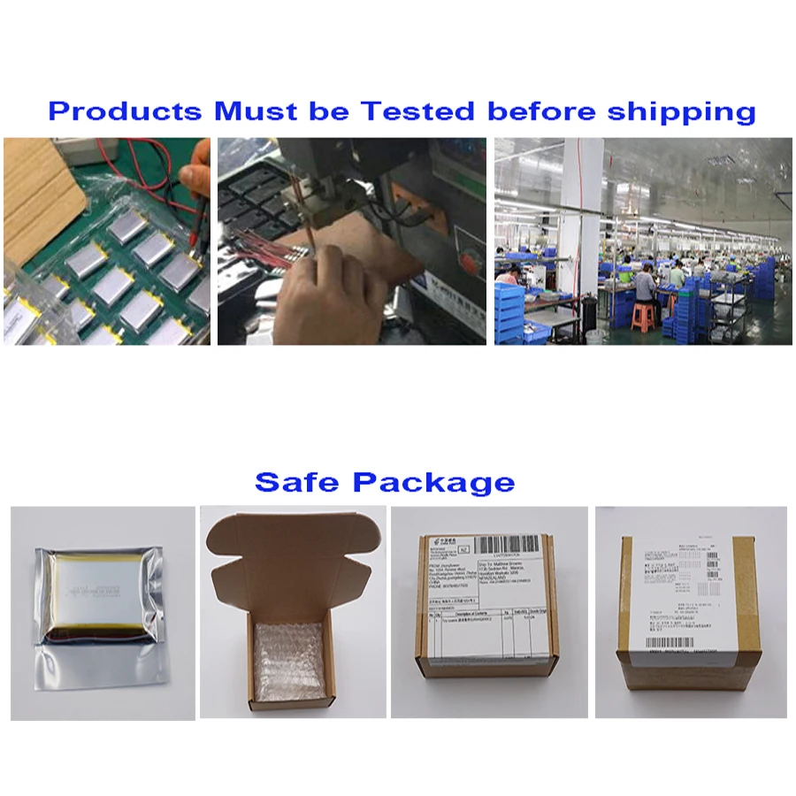 10pcs 3.7V 1000 mAh 3.7Wh Polymer Li Battery 901860 JST 2Pin 1.0/1.25/1.5/2.0/2.54mm For Car Camera Navigation GPS Bluetooth 4
