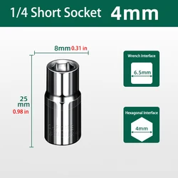 Versatile Short Hex Wrench Nut Key - Ideal for Automobile and Machinery Maintenance (4mm 1 PCS)