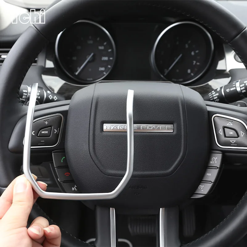 

ABS Chrome Car Steering Wheel Decoration Strips Stickers Sequin For Land Rover Range Rover Evoque 2012-2018 Interior Accessories
