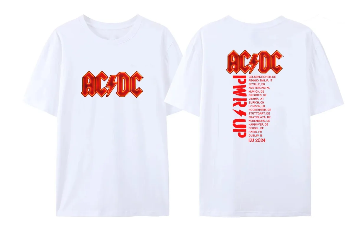 

Retro Casual AC T-shirt DC Men's Summer Black 100% Cotton Women's Comfortable Popular Gift Short Sleeve