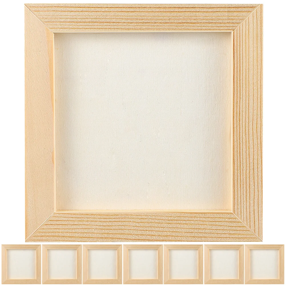 

8 Pcs Clay Picture Frame Photo Kids DIY Painting Decorate Craft Frames Wood Blank Wooden Child