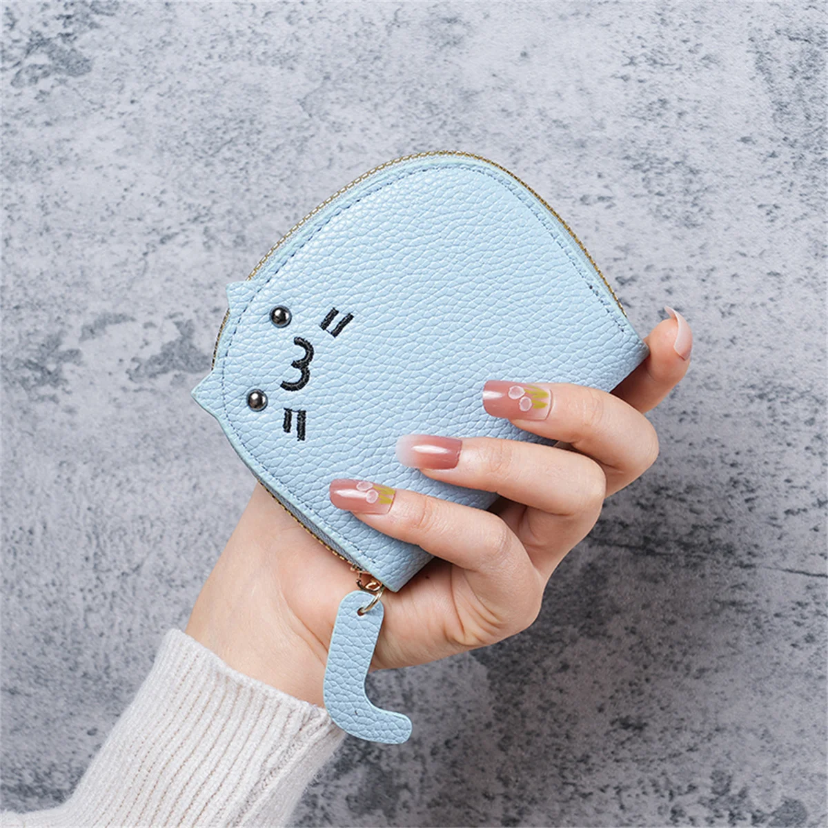 Chic 2024 Compact Cat Lady Multi-Card Cartoon Coin Purse