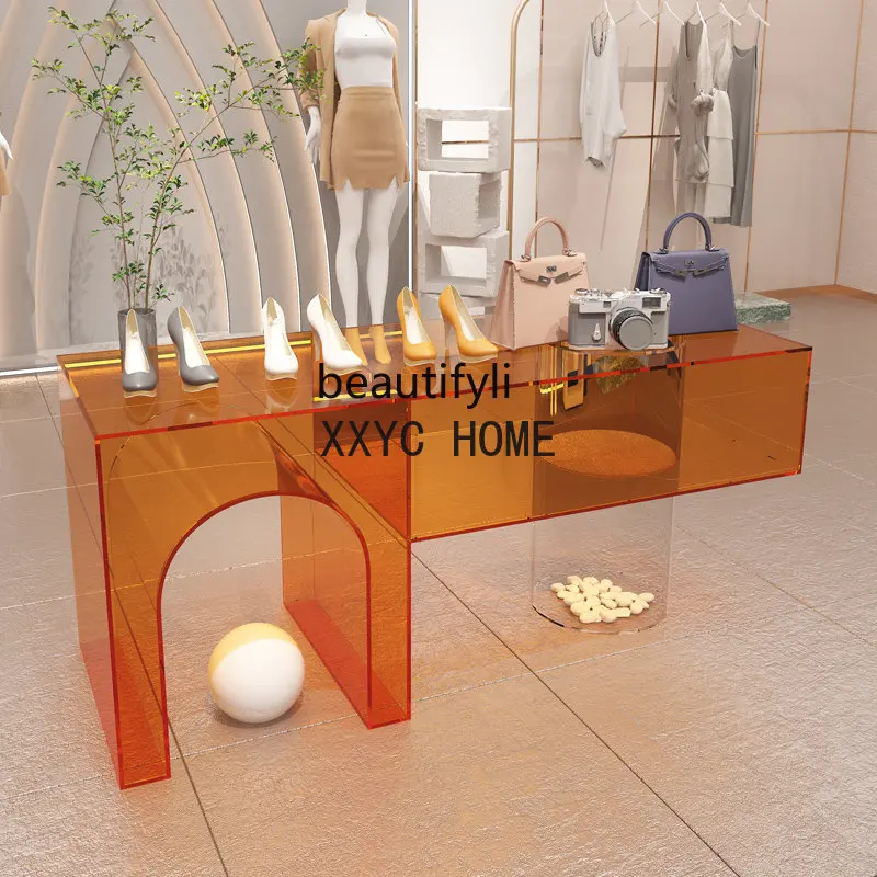 

Clothing Store Acrylic Zhongdao Display Stand Shoe Bag Storage Table Store Display Props