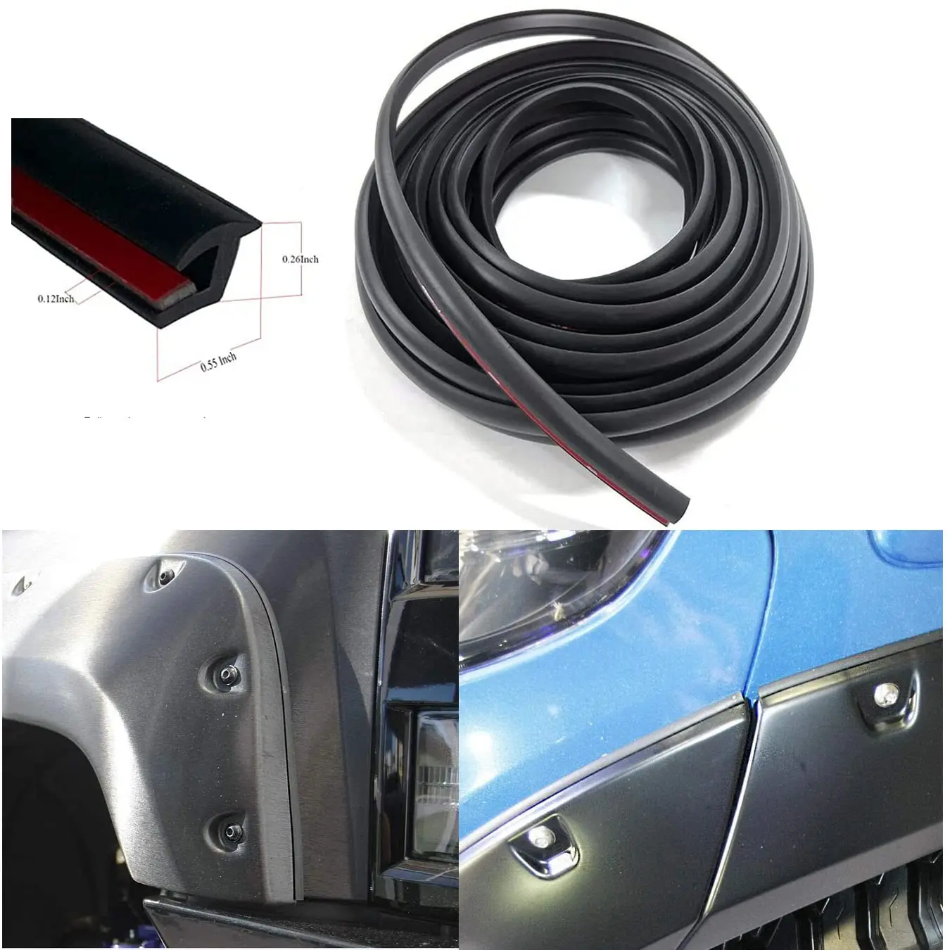 Universal Car Rubber Sealing Strip Fender Flare Edge Trim Tstyle 30 Feet 9 Meter Length