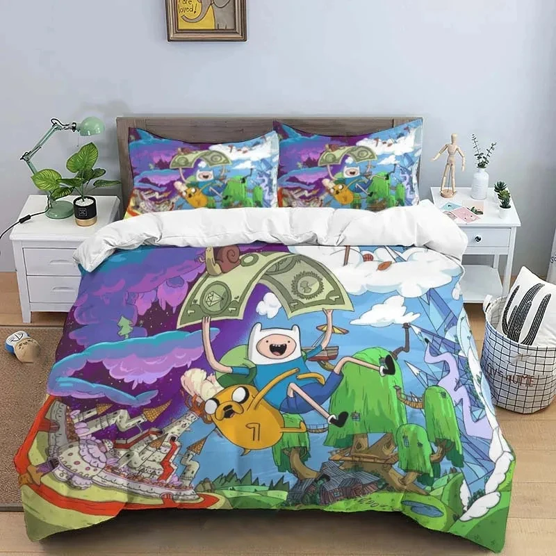 Cartoon Adventure Time Finn N Jake Bedding Set Duvet Cover Bed Set ...