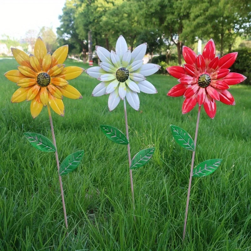 Garden Decor for Outside, Metal Flowers Decorative Garden Stakes for Decor, Yard Garden Decorations for Outdoor Lawn Porch Patio