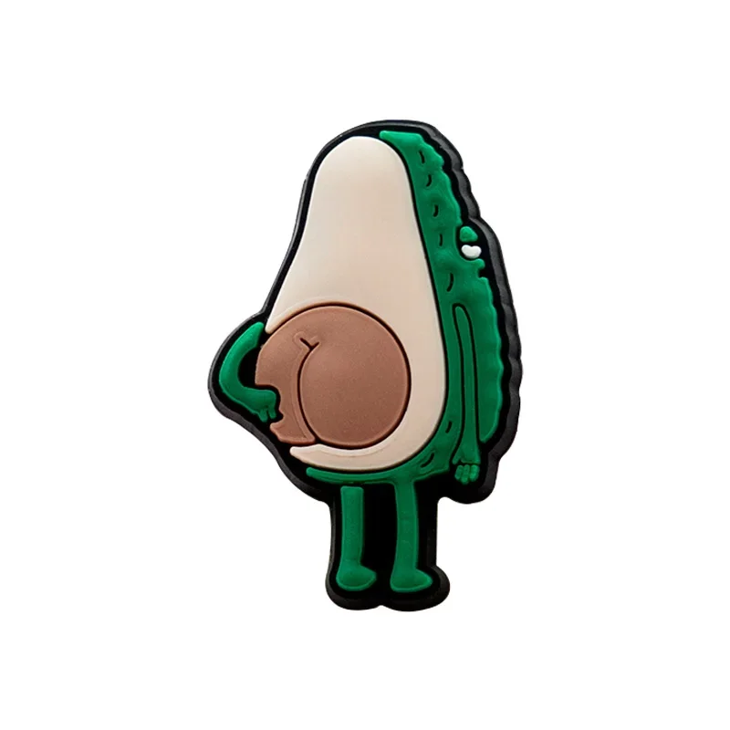 1/9pcs 여자를위한 귀여운 과일 구두 매력 여자 아보카도 선인장 바나나 수박 포도 버섯 구두 장식 핀 방해물 청바지