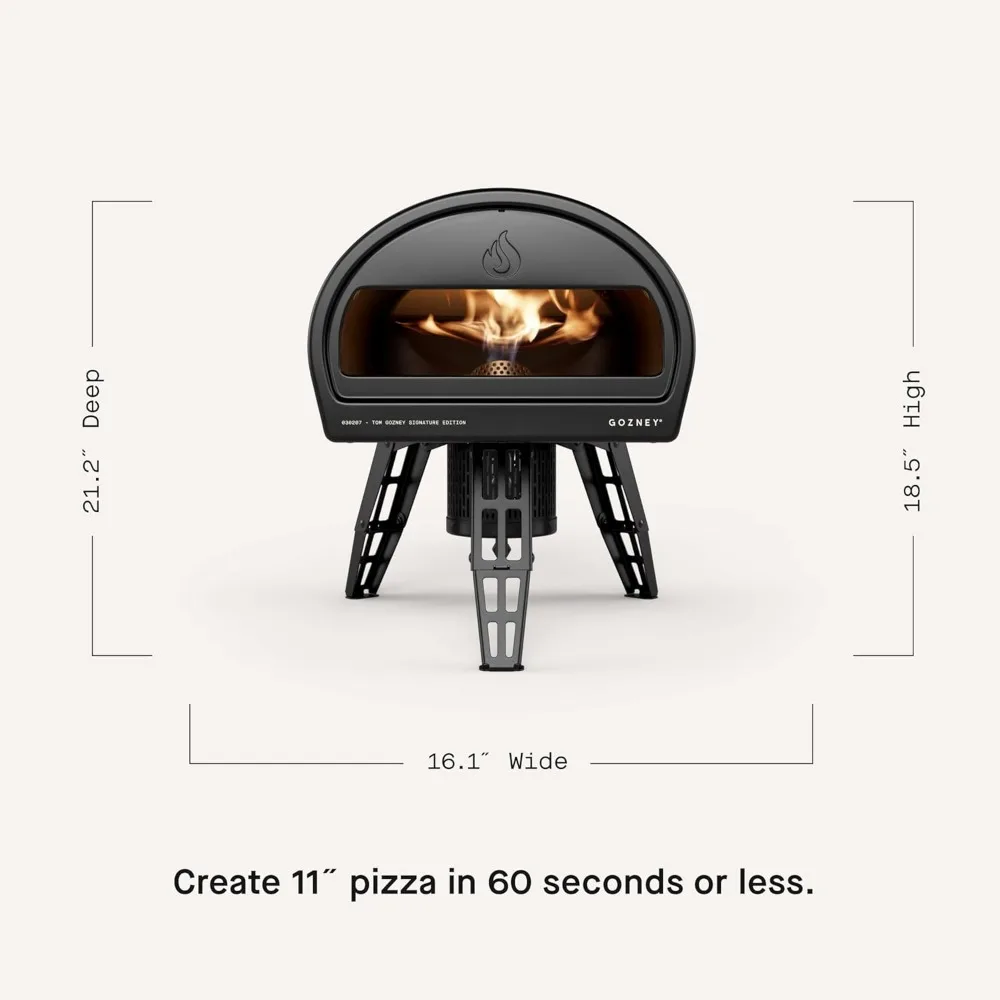 Portable Gas and Wood-Fired Roccbox Outdoor Pizza Oven in Black, Restaurant Quality