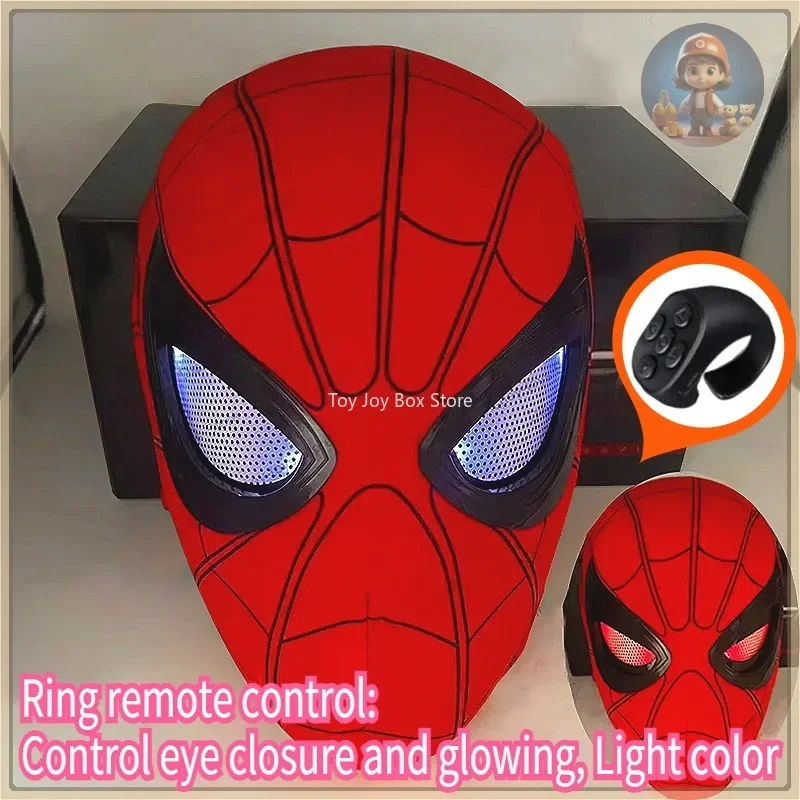 Breathable Spider Man Headset with chin operable blink touch glowing mask Miles Halloween cosplay boys' headgear toy