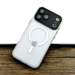 Luxury Matte Translucent iPhone Case with MagSafe Charging Compatibility - iPhone 12 Pro Max (White)