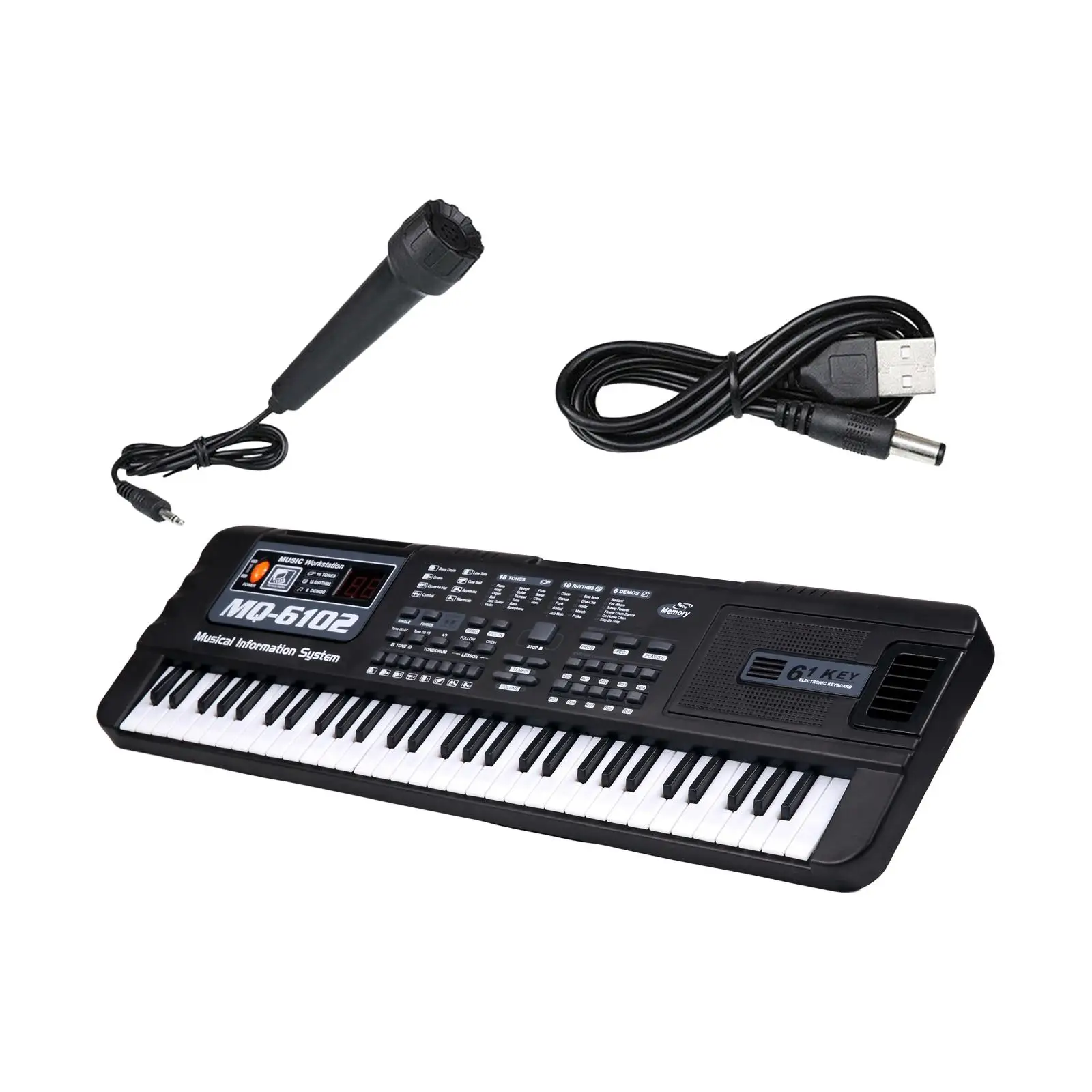 61 Key Electronic Keyboard Multifunctional with Mic Keyboard Piano for Stage