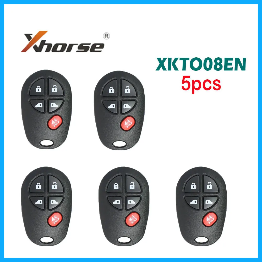 

Автомобильный пульт дистанционного управления Xhorse XKTO08EN, 5 шт., 5 кнопок для универсального проводного дистанционного ключа Toyota для VVDI Mini Key Tool VVDI2, английская версия