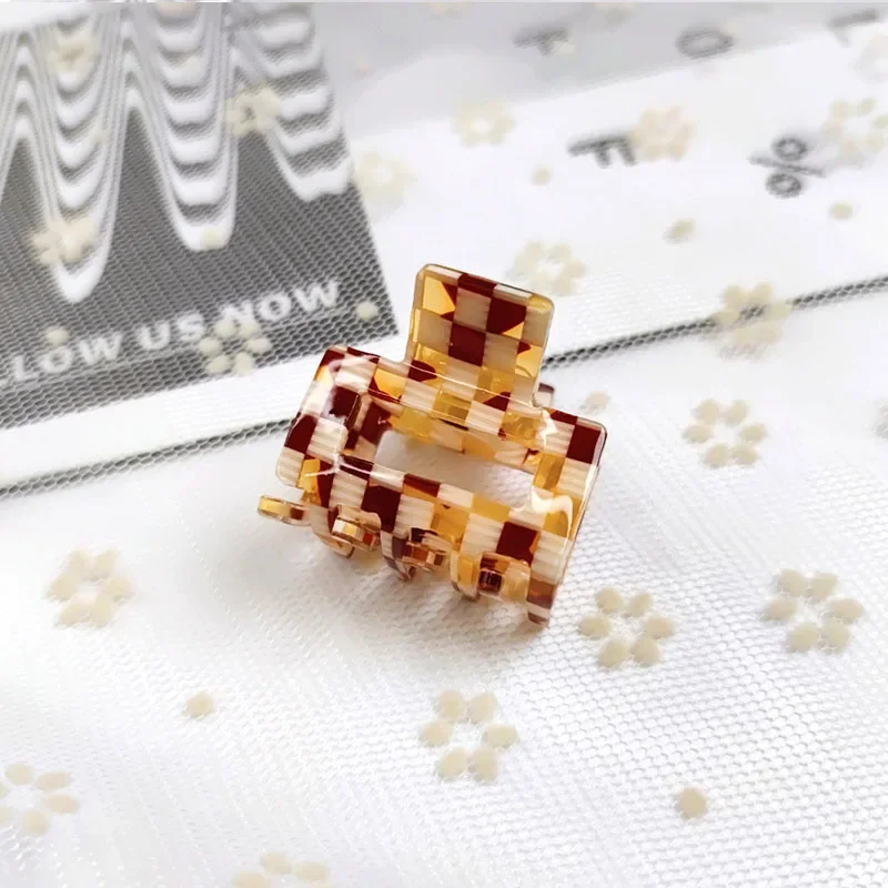 Vintage Acetat Mini Haar Krallen Für Frauen Mädchen Haar Zubehör Leopard Gitter Quadrat Krabben Haar Clip Mode Haarnadel Kopfbedeckung – Detail 6