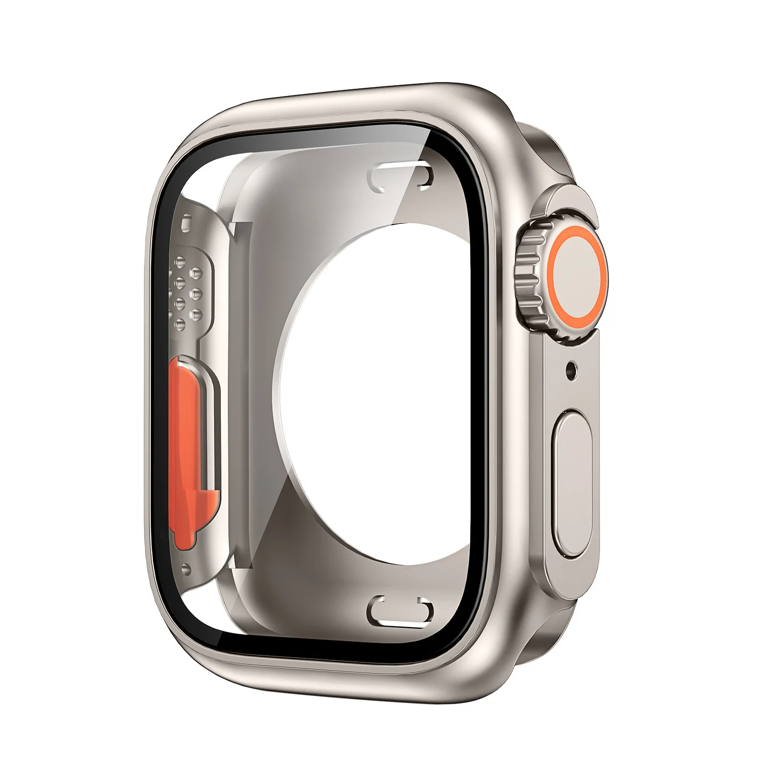 Фото Смените на ультра-часы, зеркальное стекло для Apple Watch 44 мм, 45 мм, 40 мм, 41 мм, PC, передний и задний бампер, зеркальные часы серии 8, 7, 6, 5, 4, SE, чехол №2