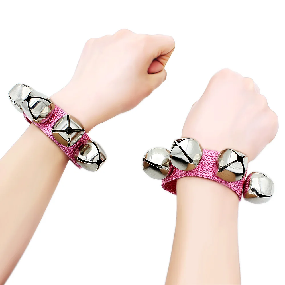 Hand Bell Jingle Bells Bracelet Wrist Tambourine Fastener Tape Percussion Musical Toy Party Kids Educational Games Orff Music Instruments
