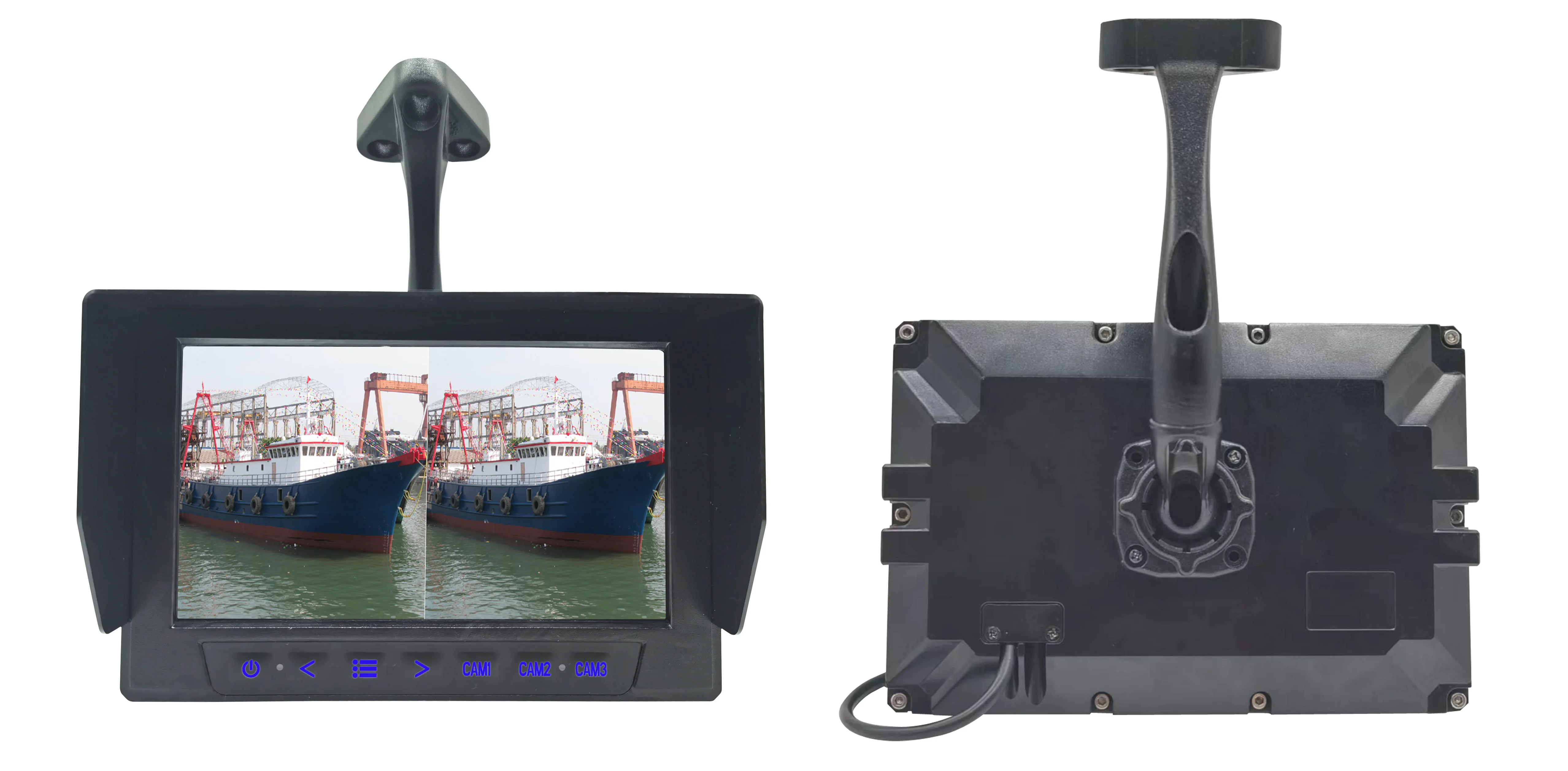 7인치 방수 IP69 트럭 수확기 자동차 2개 또는 3개 채널 AHD 스크린 카메라