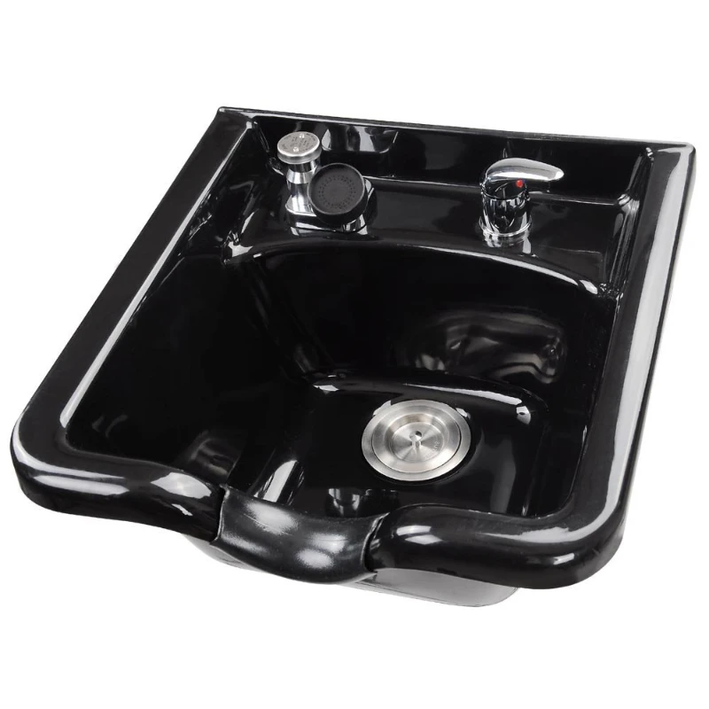 

Simple Shampoo Chair Common Basin Portable Plastic Flush Basin Wall-Mounted Black Easy to Clean Shampoo Pots