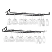 Wine Glass Hanging Rack with Screws Wall Mount Wine Glass Holder Hanger Storage for Bar Kitchen 2