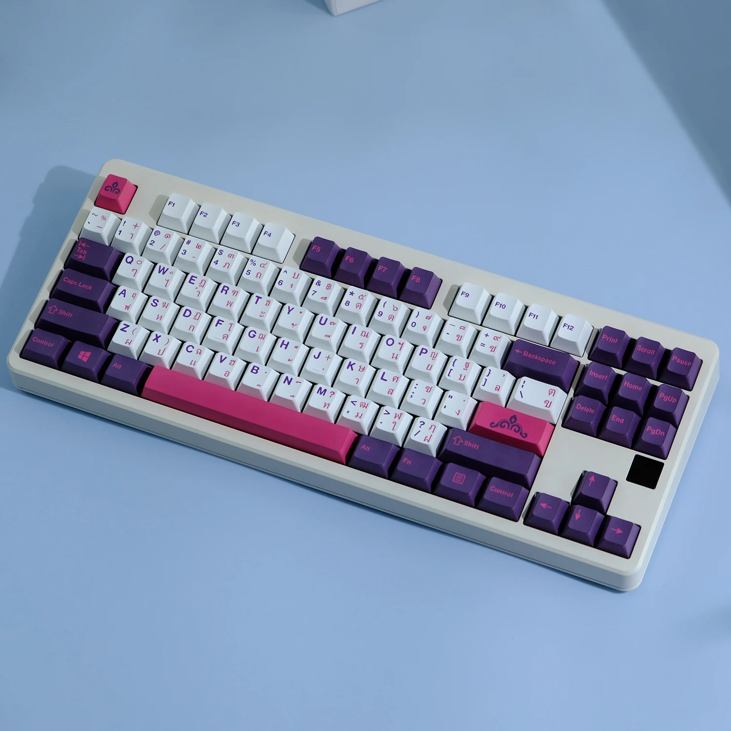 Chaves Gmk Thai Keycaps Cereja Perfil Pbt 5-side Tintura Sublimação Teclado Mecânico para mx Switch com 1.75 u Shift 154 - Imagem 2