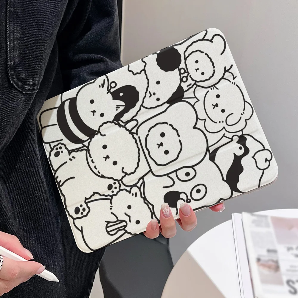 Artistic 360° Rotatable Tri-Fold Tablet Cover - Black & White Animal Collection