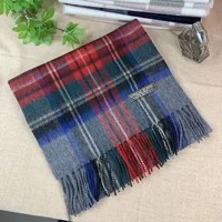 Classic Plaid Woolen Scarf for Couples British Style Warmth Neck Warmer Fashionable College Campus Home Pure Wool Scarf